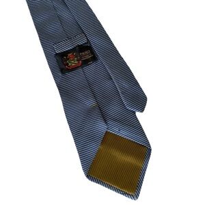Paolo Designed by Paolo Gucci Tie 100% Silk Blue Striped Men’s